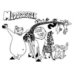 Disegno Madagascar gruppo di personaggi con il leone e i suoi amici da colorare Disegno Madagascar gruppo di personaggi con il leone e i suoi amici da colorare