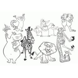 Disegno Personaggi di Madagascar tutti insieme da colorare Disegno Personaggi di Madagascar tutti insieme da colorare