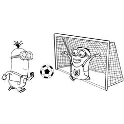 Disegno Minion giocano a calcio da colorare Disegno Minion giocano a calcio da colorare