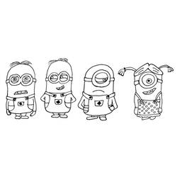Disegno Minions con espressioni diverse da colorare