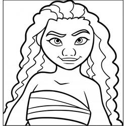 Disegno Vaiana in ritratto con capelli ondulati da colorare Disegno Vaiana in ritratto con capelli ondulati da colorare