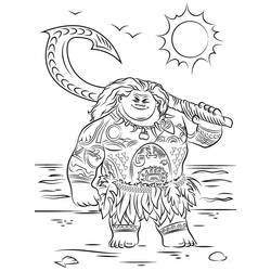 Disegno Maui con il suo amo magico da colorare Disegno Maui con il suo amo magico da colorare