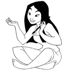 Disegno Mulan si smalta le unghie da colorare Disegno Mulan si smalta le unghie da colorare