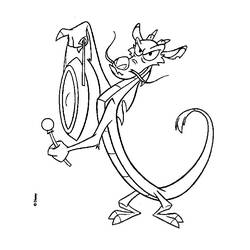 Disegno Mushu suona il gong da colorare Disegno Mushu suona il gong da colorare