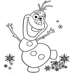 Disegno Olaf con le braccia alzate allegramente da colorare