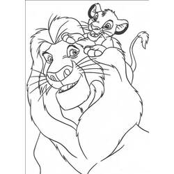 Disegno Simba sulla schiena di Mufasa da colorare Disegno Simba sulla schiena di Mufasa da colorare