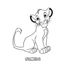 Disegno Simba seduto da cucciolo da colorare Disegno Simba seduto da cucciolo da colorare