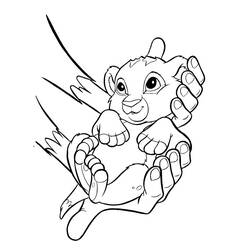 Disegno Simba tenuto in braccio da colorare Disegno Simba tenuto in braccio da colorare