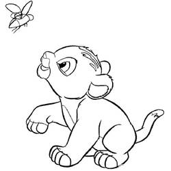 Disegno Simba osserva una piccola ape da colorare Disegno Simba osserva una piccola ape da colorare
