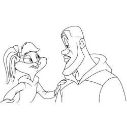 Disegno Lola Bunny e LeBron James mentre parlano da colorare