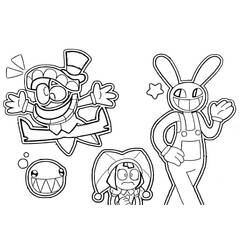 Disegno Caine, Jax e Pomni di The Amazing Digital Circus da colorare Disegno Caine, Jax e Pomni di The Amazing Digital Circus da colorare