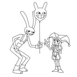Disegno Jax e Pomni di The Amazing Digital Circus da colorare Disegno Jax e Pomni di The Amazing Digital Circus da colorare