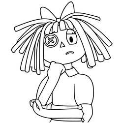 Disegno Ragatha pensierosa con espressione confusa da colorare Disegno Ragatha pensierosa con espressione confusa da colorare
