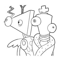 Disegno Zooble e Kinger fianco a fianco da colorare Disegno Zooble e Kinger fianco a fianco da colorare