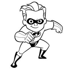 Disegno Dash di The Incredibles in posa di corsa da colorare