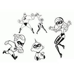 Disegno The Incredibles in pose d'azione da colorare