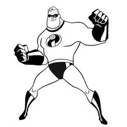 Disegno The Incredibles in posizione di combattimento da colorare