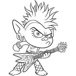 Disegno Barb suona la sua chitarra rock da colorare Disegno Barb suona la sua chitarra rock da colorare