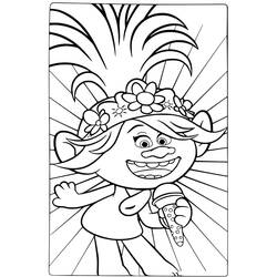 Disegno Poppy che canta con un microfono da colorare Disegno Poppy che canta con un microfono da colorare