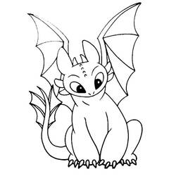 Disegno Toothless seduto con le ali spiegate da colorare Disegno Toothless seduto con le ali spiegate da colorare