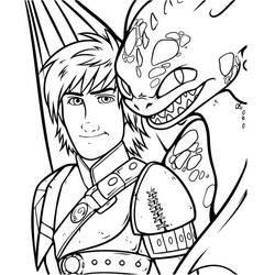 Disegno Toothless accoccolato vicino a Hiccup da colorare Disegno Toothless accoccolato vicino a Hiccup da colorare