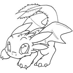 Disegno Toothless accovacciato con occhi grandi da colorare Disegno Toothless accovacciato con occhi grandi da colorare