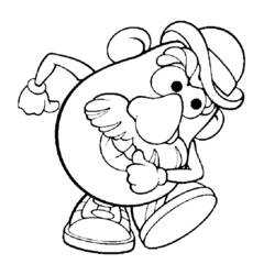 Disegno Mr. Potato mentre camminla con un grande sorriso da colorare