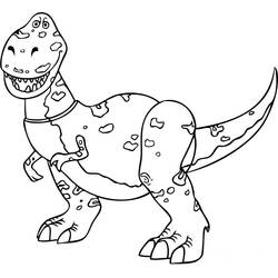 Disegno Rex il dinosauro in piedi sorridente da colorare