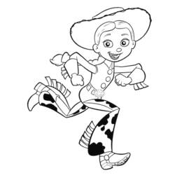 Disegno Jessie che corre con un grande sorriso da colorare