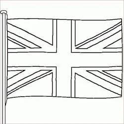 Disegno Bandiera inglese su un'asta da colorare Disegno Bandiera inglese su un'asta da colorare