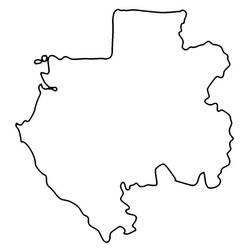 Disegno Mappa del Gabon a contorno da colorare