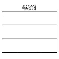 Disegno Bandiera del Gabon con tre strisce orizzontali da colorare