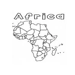 Disegno Africa con grande scritta in lettere tonde da colorare