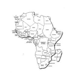 Mappa dell'Africa - Disegni da colorare gratuiti