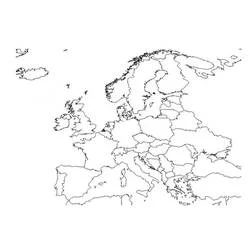 Disegno Mappa dell'Europa con i confini dei paesi da colorare