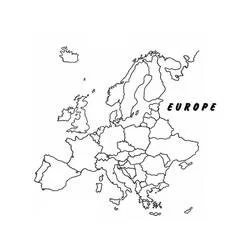 Disegno Europa con scritta EUROPE e Germania da colorare