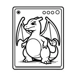 Disegno Charizard su una carta Pokémon da colorare Disegno Charizard su una carta Pokémon da colorare