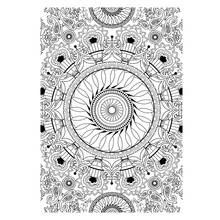 Disegno Mandala con spirale centrale e motivi floreali da colorare Disegno Mandala con spirale centrale e motivi floreali da colorare