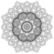 Disegno Mandala con petali di fiore sovrapposti da colorare Disegno Mandala con petali di fiore sovrapposti da colorare