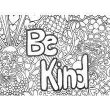 Disegno Mandala Be Kind con fiori e cuori da colorare Disegno Mandala Be Kind con fiori e cuori da colorare