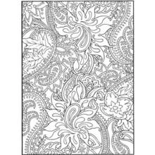 Disegno Motivo paisley con fiori e foglie da colorare Disegno Motivo paisley con fiori e foglie da colorare