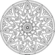 Disegno Mandala con stella e anelli intrecciati da colorare Disegno Mandala con stella e anelli intrecciati da colorare
