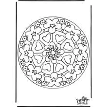 Disegno Mandala di cuori e fiori da colorare Disegno Mandala di cuori e fiori da colorare