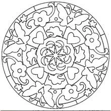 Disegno Mandala a cuore con farfalle e fiori da colorare Disegno Mandala a cuore con farfalle e fiori da colorare