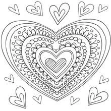 Mandala a Cuore - Disegni da colorare gratuiti