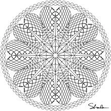 Disegno Mandala a cuore con petali intrecciati da colorare Disegno Mandala a cuore con petali intrecciati da colorare