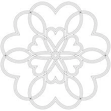 Disegno Mandala a cuore con anelli radianti da colorare Disegno Mandala a cuore con anelli radianti da colorare