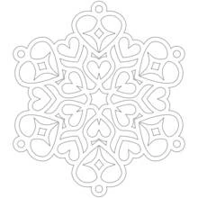 Disegno Mandala a cuore a forma di fiocco di neve da colorare Disegno Mandala a cuore a forma di fiocco di neve da colorare