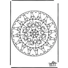 Disegno Mandala a cuore con motivo a stelle da colorare Disegno Mandala a cuore con motivo a stelle da colorare