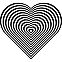 Disegno Mandala a cuore a righe zebrate da colorare Disegno Mandala a cuore a righe zebrate da colorare